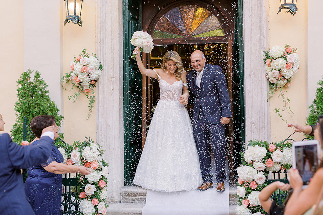 Φθινοπωρινός γάμος στην Κέρκυρα με ορτανσίες και τριαντάφυλλα │ Ευαγγελία & Κωνσταντίνος