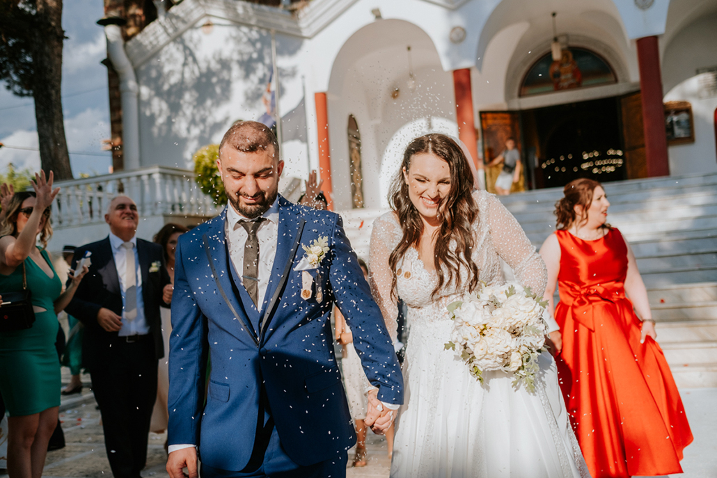 Υπέροχος καλοκαιρινός γάμος στη Θεσσαλονίκη με λευκό λυσίανθο και ορτανσίες │ Ιωάννα & Ευσέβιος
